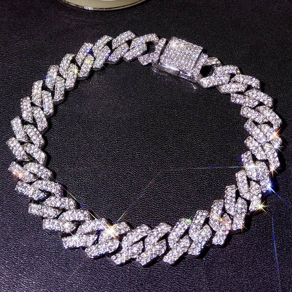 Flatfoosie Hip Hop Iced Out Chunky Cuban Chain Anklets For Women Luxury Rhinestone Link Ankle Bracelet Beach Barefoot Jewelry Majesty Me