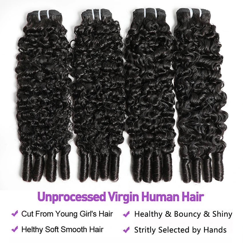 Lemoda Burmese Curly Bundles With Closure Human Hair 5x5 HD Transparent Lace Closure Virgin Human Hair Bundles 15A Extensions Majesty Me