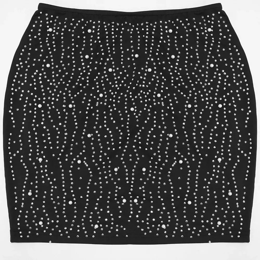 Diamond Dreams Rhinestone Two-Piece Set – Women’s Strap Crop Top & Mini Skirt | Sexy Party & Clubwear Outfit Majesty Me Streetwear™