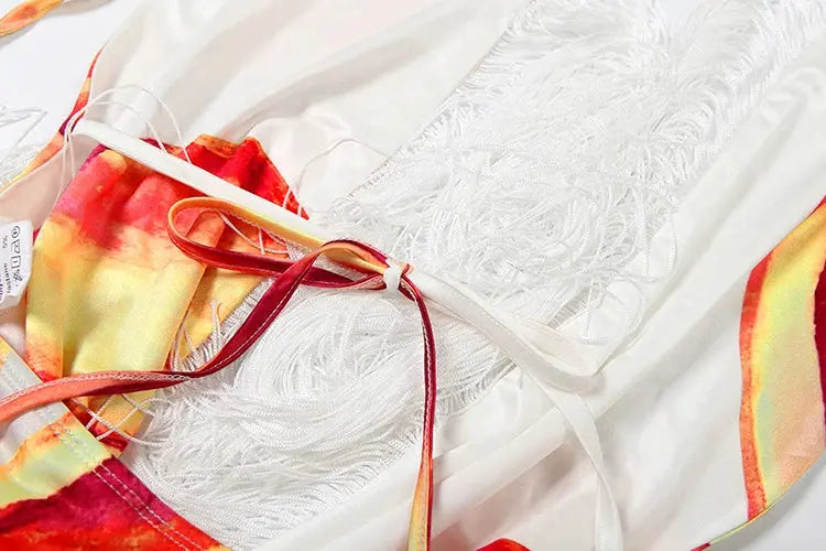 Tassel Halter Two-Piece Set – Women’s Knot Wrap Backless Crop Top & Split Skirt | Sexy Clubwear & Vacation Outfit Majesty Me Streetwear™