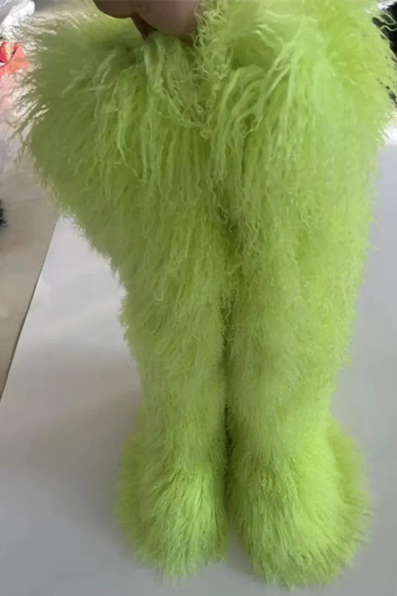 Majesty Me “Empress Frost” Thigh-High Fur Boots Majesty Me Streetwear™