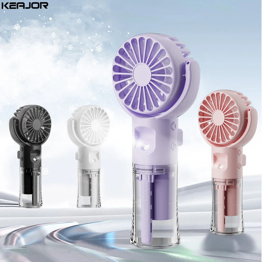 Portable Water Mist Fan Mini Handheld Fan USB Charging 4 Speeds Hanging Neck Spray Fans Portable Personal Hand Held Small Fan Majesty Me