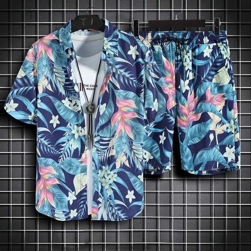 Beach Clothes For Men 2 Piece Set Quick Dry Hawaiian Shirt and Shorts Set Men Fashion Clothing Printing Casual Outfits Summer Majesty Me