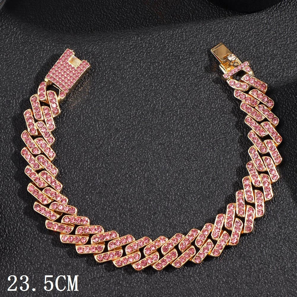 Flatfoosie Hip Hop Iced Out Chunky Cuban Chain Anklets For Women Luxury Rhinestone Link Ankle Bracelet Beach Barefoot Jewelry Majesty Me