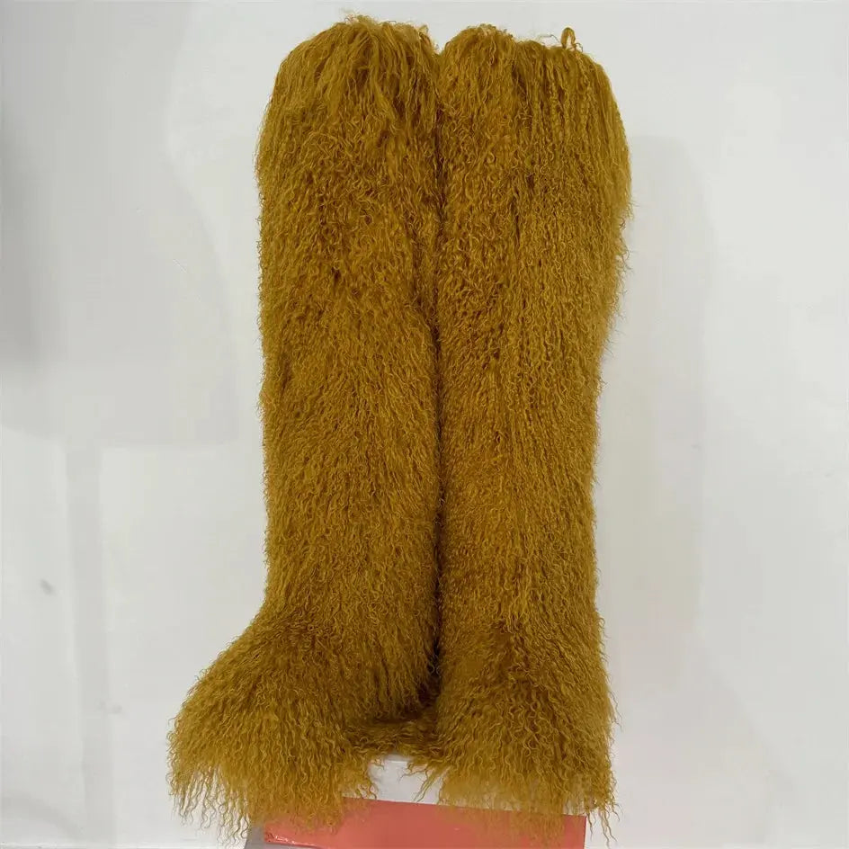 Majesty Me “Empress Frost” Thigh-High Fur Boots Majesty Me Streetwear™