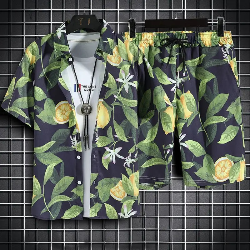 Beach Clothes For Men 2 Piece Set Quick Dry Hawaiian Shirt and Shorts Set Men Fashion Clothing Printing Casual Outfits Summer Majesty Me