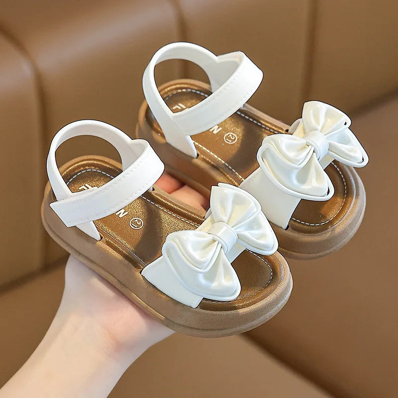 New Fashionable Girls Sandals Summer Bow Princess Sandals 3-14 Years Old Students Children Outside Wearing Versatile Sandals Majesty Me