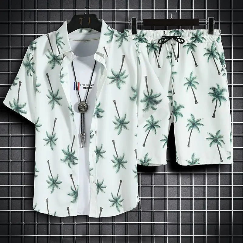 Beach Clothes For Men 2 Piece Set Quick Dry Hawaiian Shirt and Shorts Set Men Fashion Clothing Printing Casual Outfits Summer Majesty Me