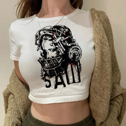 Saw Horror Graphic Tee | Gothic 90s Hippie Grunge T-Shirt Majesty Me Streetwear™