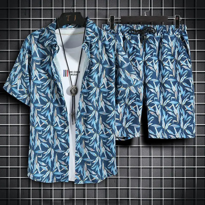 Beach Clothes For Men 2 Piece Set Quick Dry Hawaiian Shirt and Shorts Set Men Fashion Clothing Printing Casual Outfits Summer Majesty Me