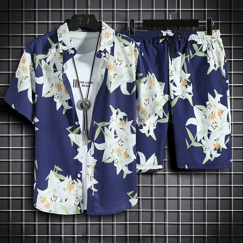 Beach Clothes For Men 2 Piece Set Quick Dry Hawaiian Shirt and Shorts Set Men Fashion Clothing Printing Casual Outfits Summer Majesty Me