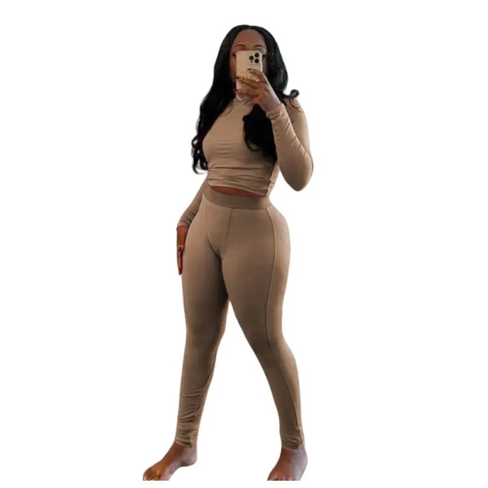 Majesty Me “Royal Comfort” Ribbed Lounge Set – Long Sleeve Crop Top & Matching Pants Majesty Me Streetwear™