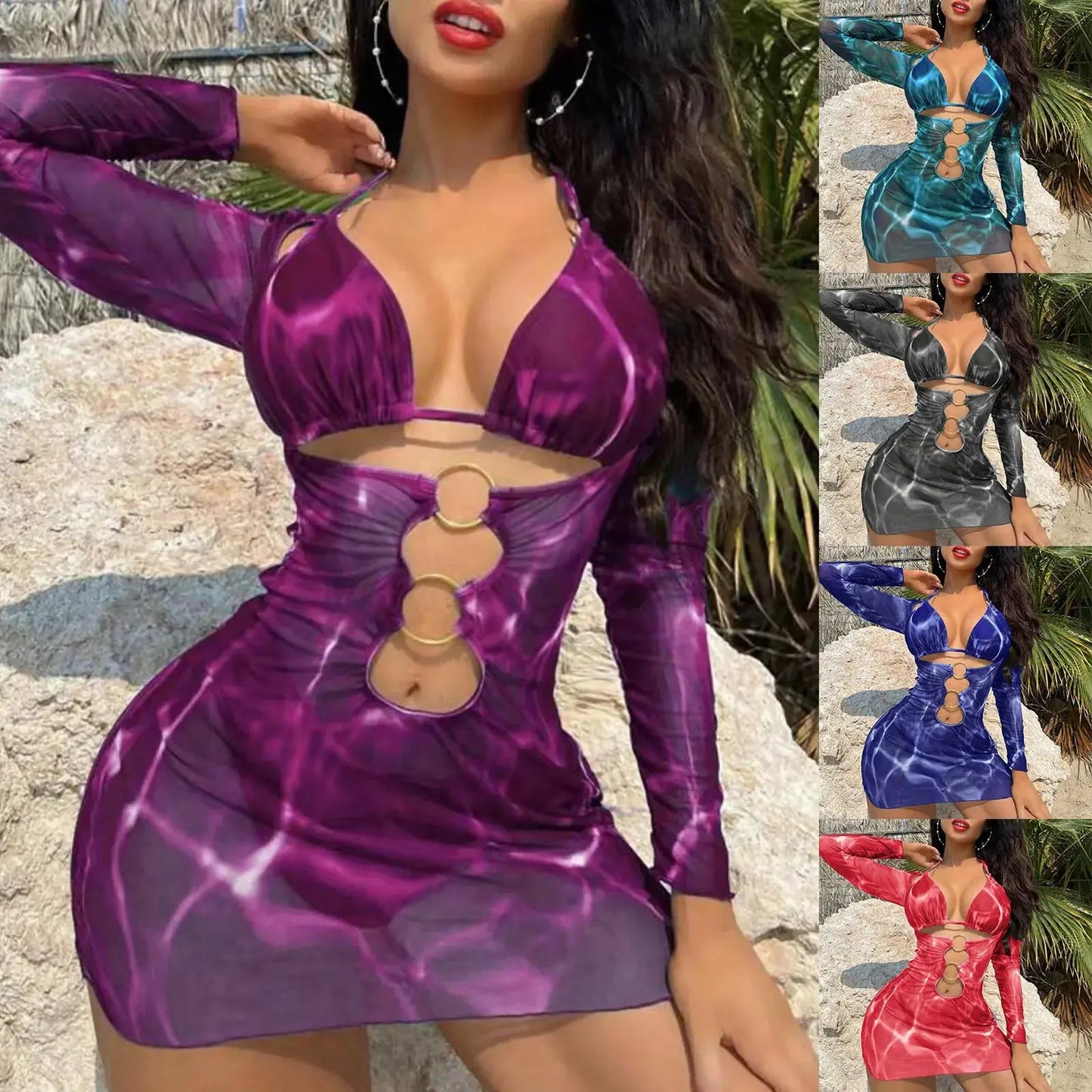 Women’s 3-Piece Swimsuit Set – Bikini Top, Bottom & Long Split Cover-Up Skirt (2025 Collection) - Majesty Me