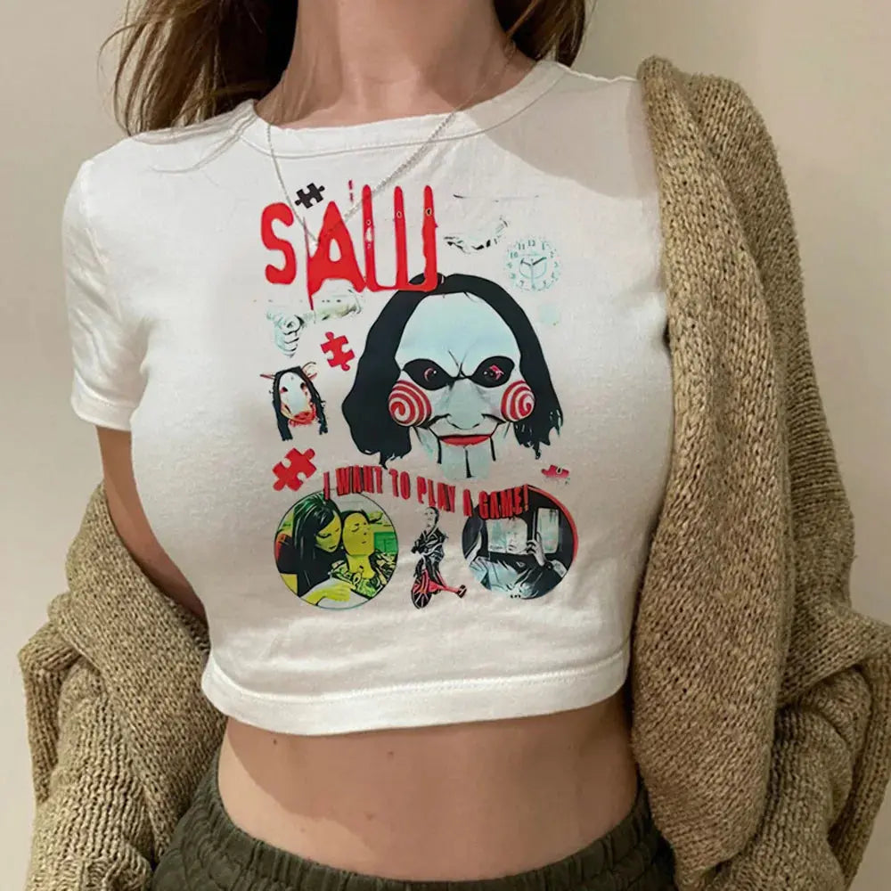 Saw Horror Graphic Tee | Gothic 90s Hippie Grunge T-Shirt Majesty Me Streetwear™