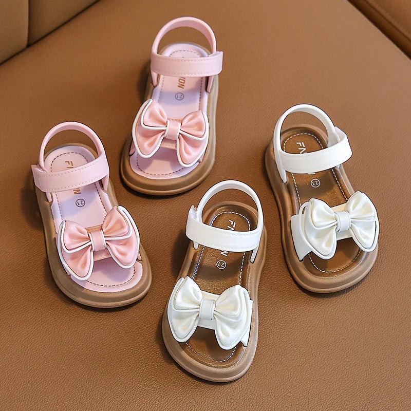 New Fashionable Girls Sandals Summer Bow Princess Sandals 3-14 Years Old Students Children Outside Wearing Versatile Sandals Majesty Me