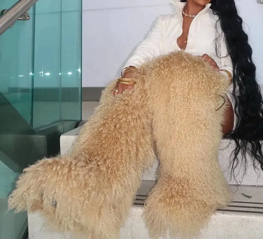 Majesty Me “Empress Frost” Thigh-High Fur Boots Majesty Me Streetwear™