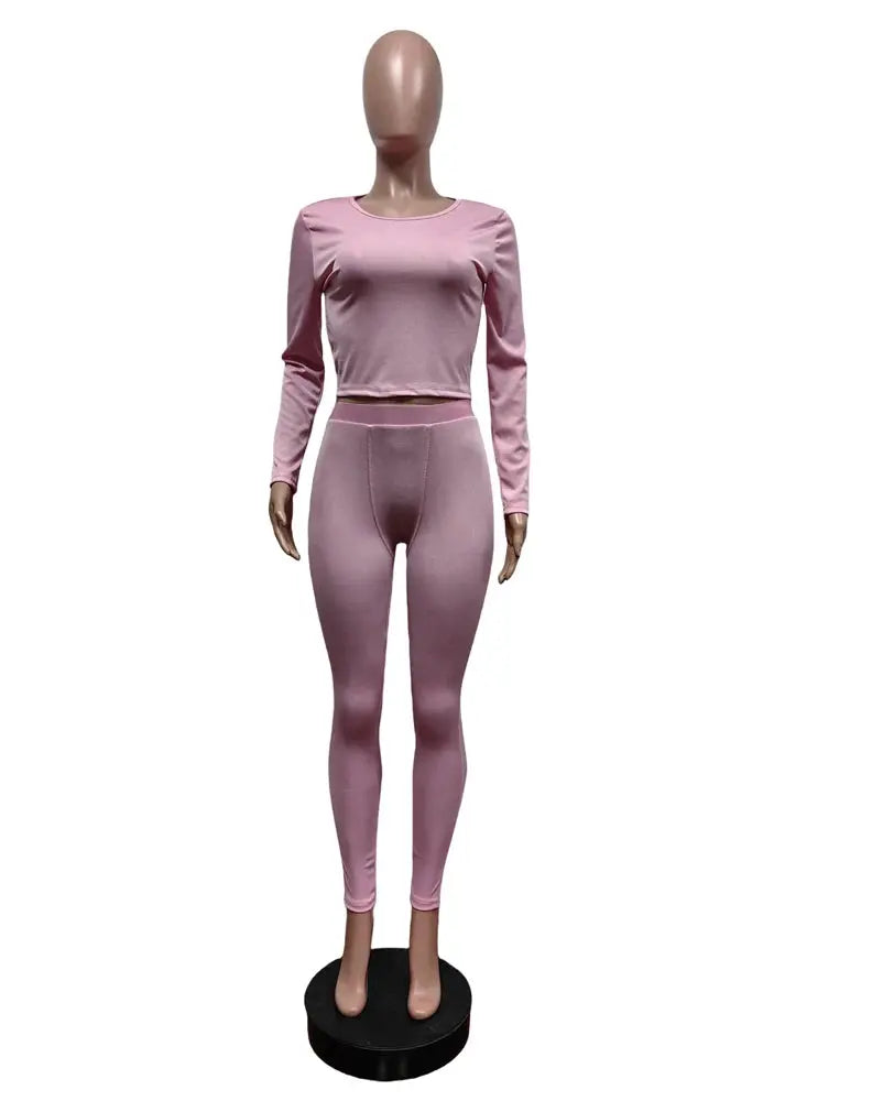 Majesty Me “Royal Comfort” Ribbed Lounge Set – Long Sleeve Crop Top & Matching Pants Majesty Me Streetwear™