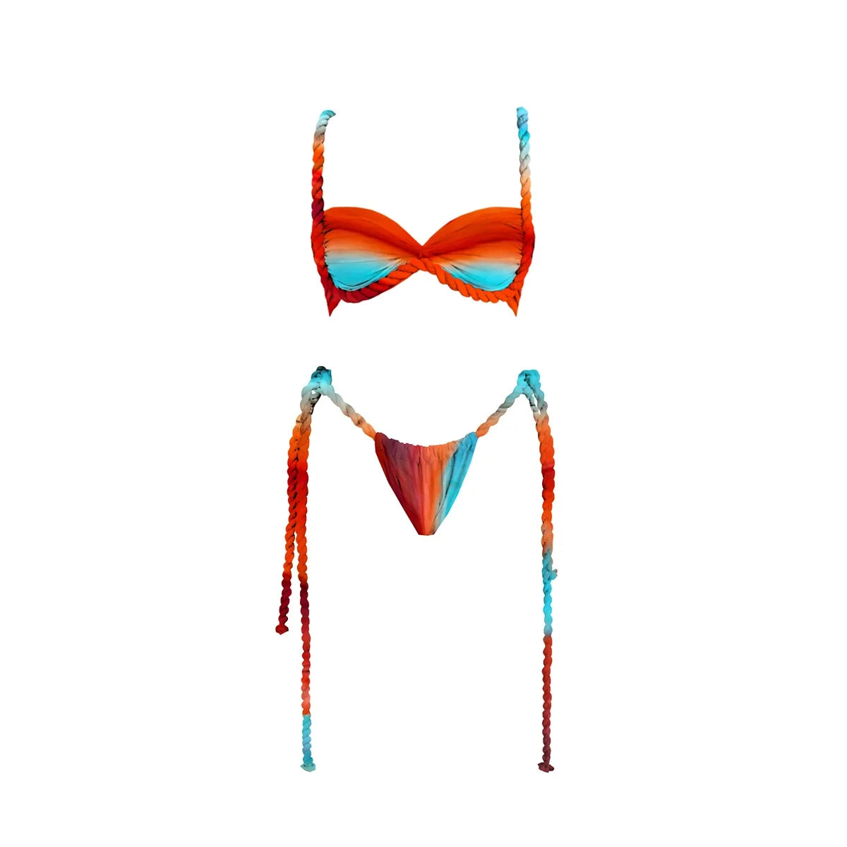 New 3Pcs Crochet Bikini Women Swimsuit Sexy Swimwear Halter Biquini Push Up Swim Suit Strappy Bodysuit Female Bathsuit Beachwear Majesty Me