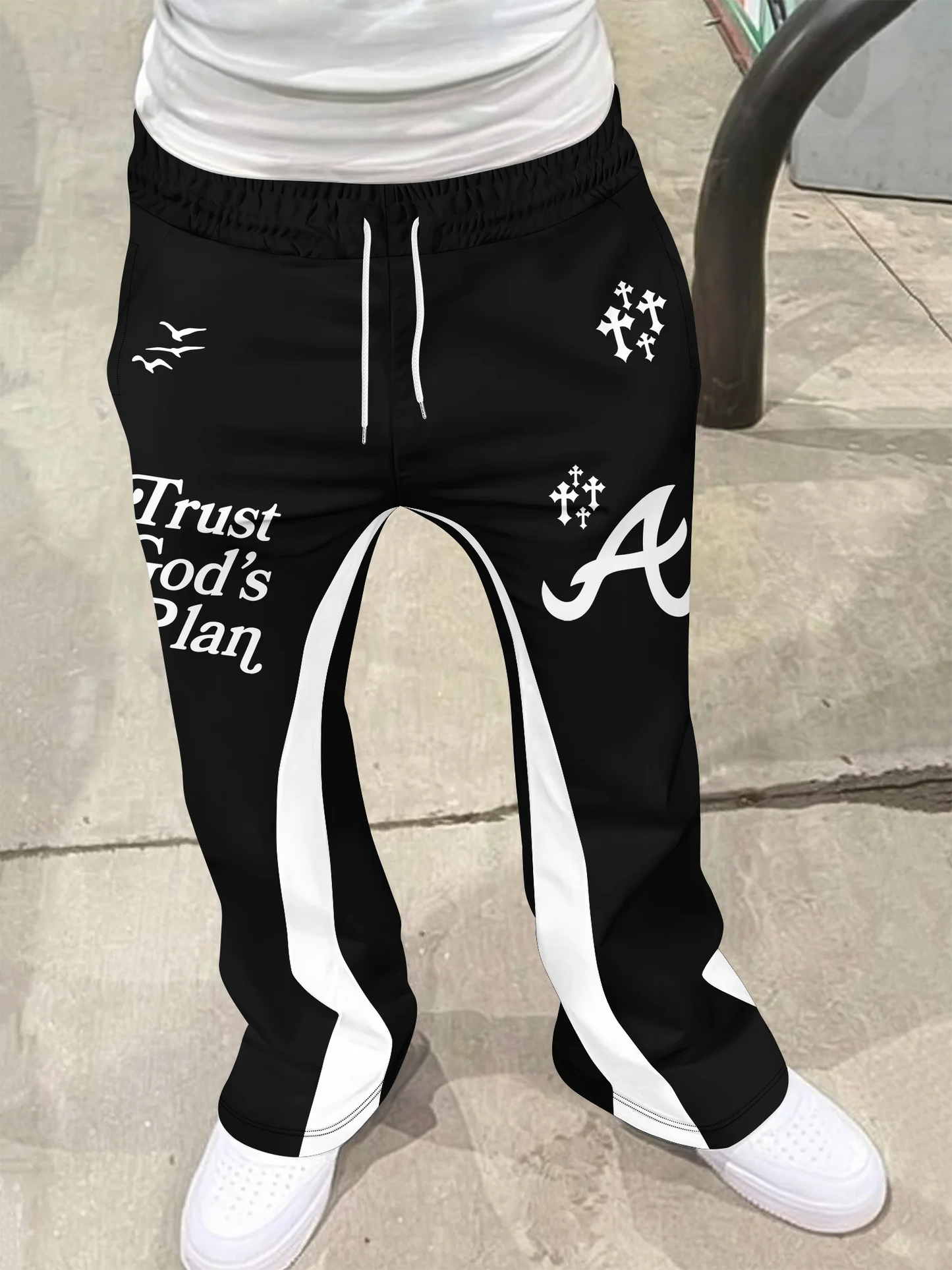 Y2k Flared Pants Men Loose 3D Print Trousers Casual Sweatpants Mid Waist Sporty Female Clothes Streetwear Hip Hop Vintage Pants Majesty Me