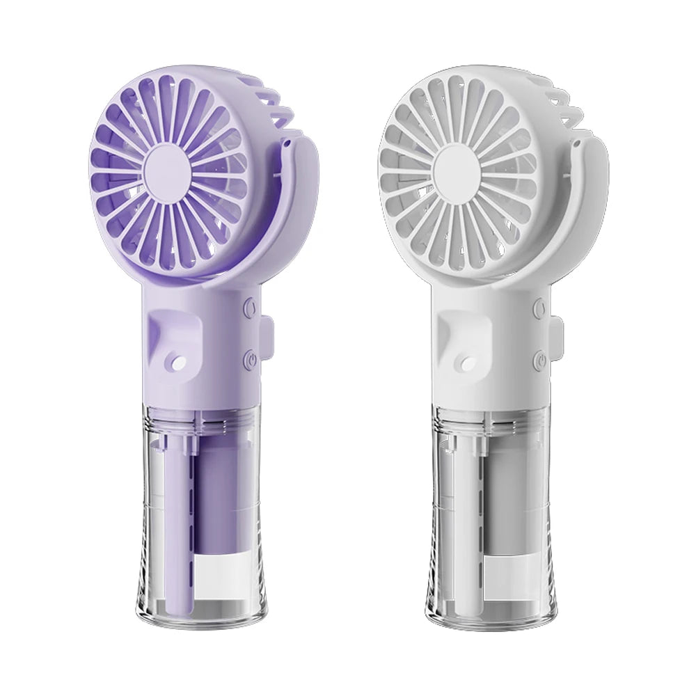 Portable Water Mist Fan Mini Handheld Fan USB Charging 4 Speeds Hanging Neck Spray Fans Portable Personal Hand Held Small Fan Majesty Me