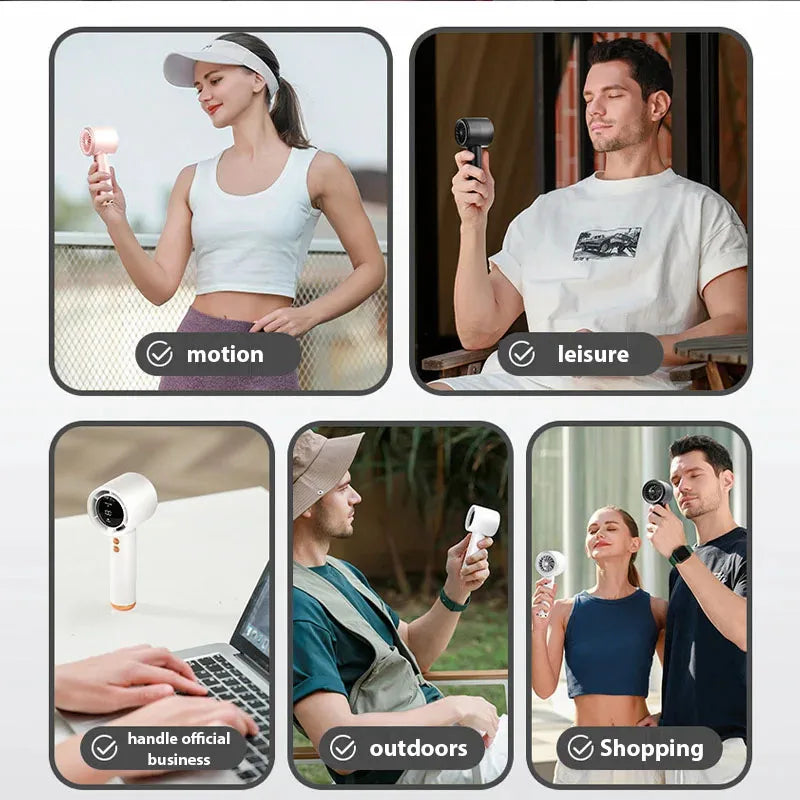 Handheld Fan Portable Turbo Fan Air Cooler 100-Speed Adjustment High-Speed Fans  Mini Hand fan for Home Travel Outdoor Camping Majesty Me