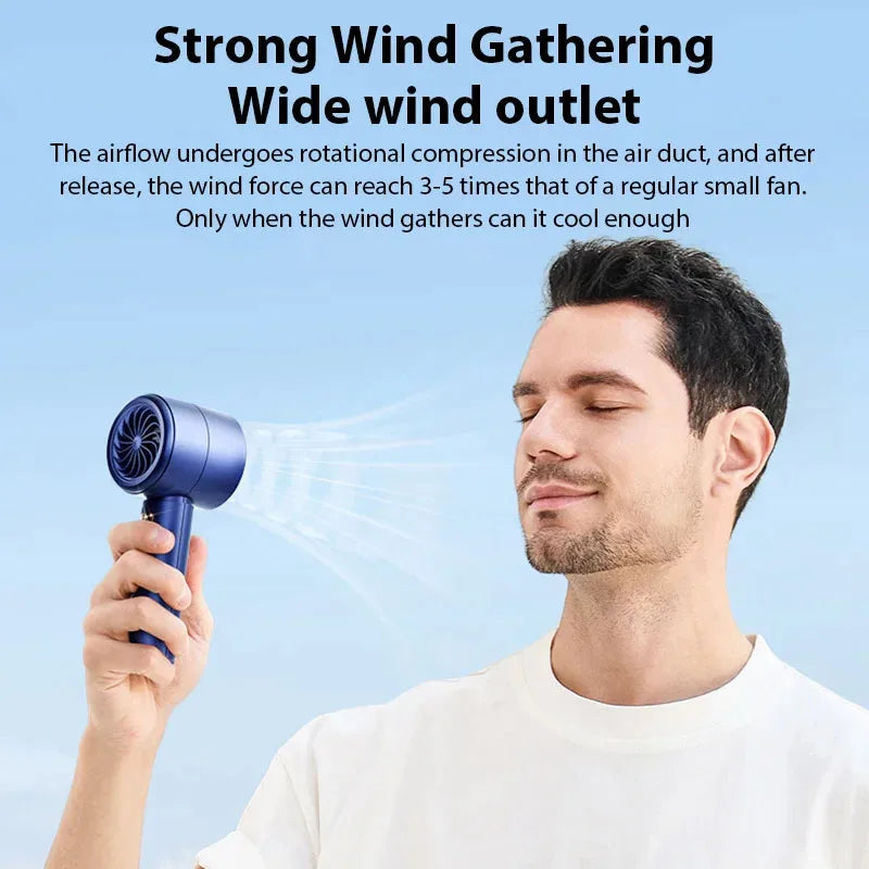 Handheld Fan Portable Turbo Fan Air Cooler 100-Speed Adjustment High-Speed Fans  Mini Hand fan for Home Travel Outdoor Camping Majesty Me