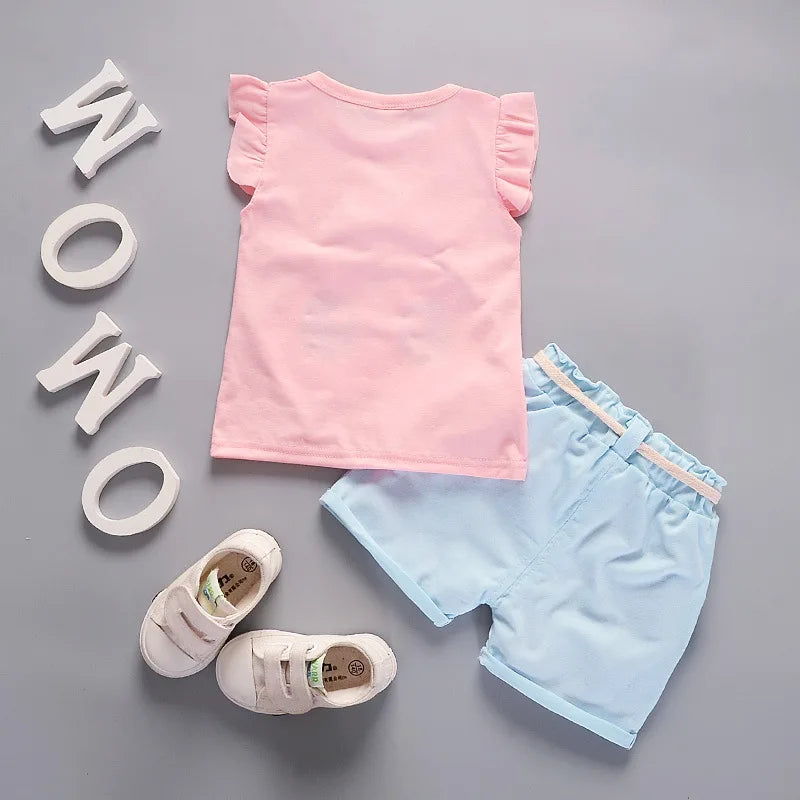 New Summer Fashion Baby Clothes Suit Children Girls Vest Shorts 2Pcs/Sets Toddler Clothing Infant Casual Costume Kids Tracksuits Majesty Me