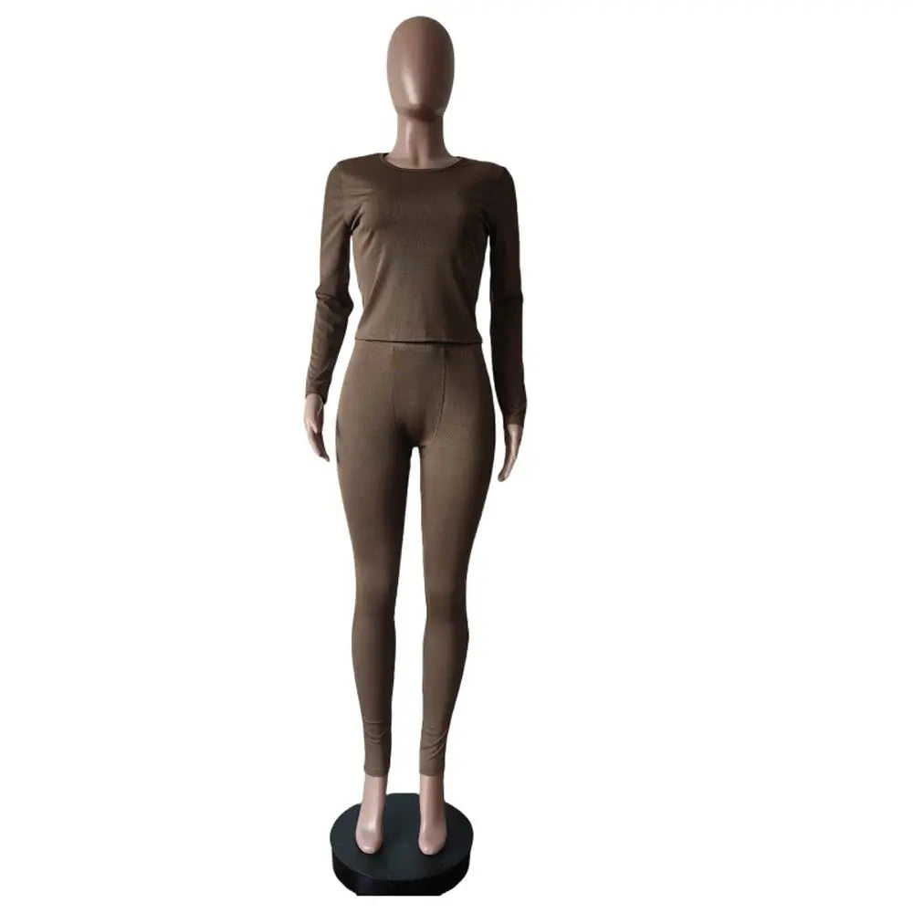 Majesty Me “Royal Comfort” Ribbed Lounge Set – Long Sleeve Crop Top & Matching Pants Majesty Me Streetwear™