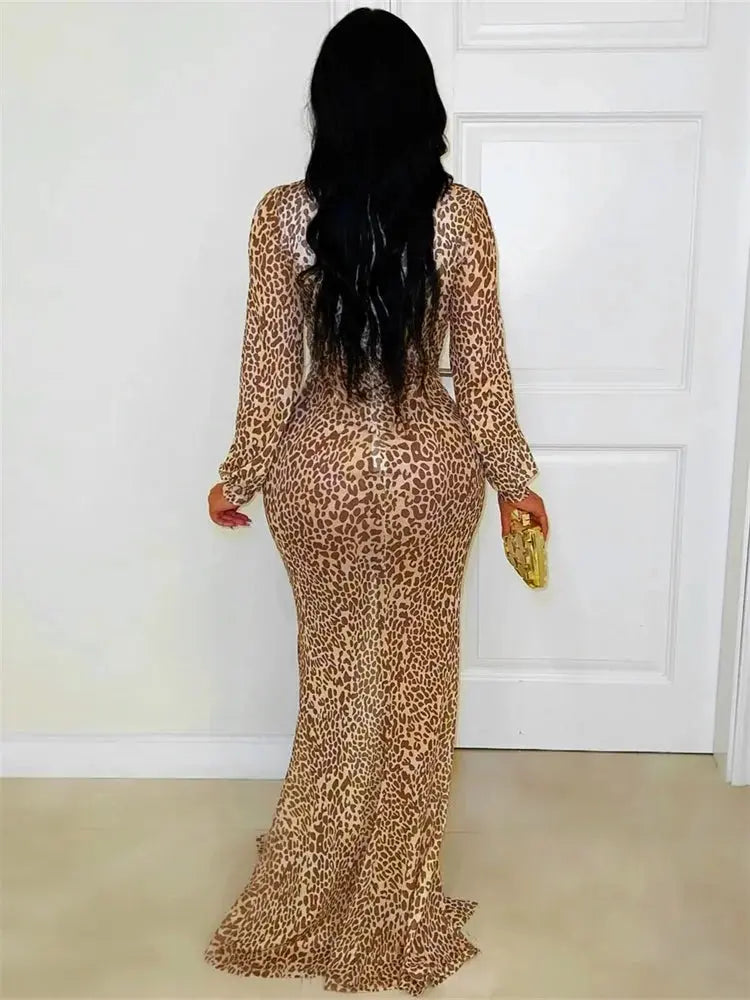 Wild Luxe Leopard Split Maxi Dress Majesty Me