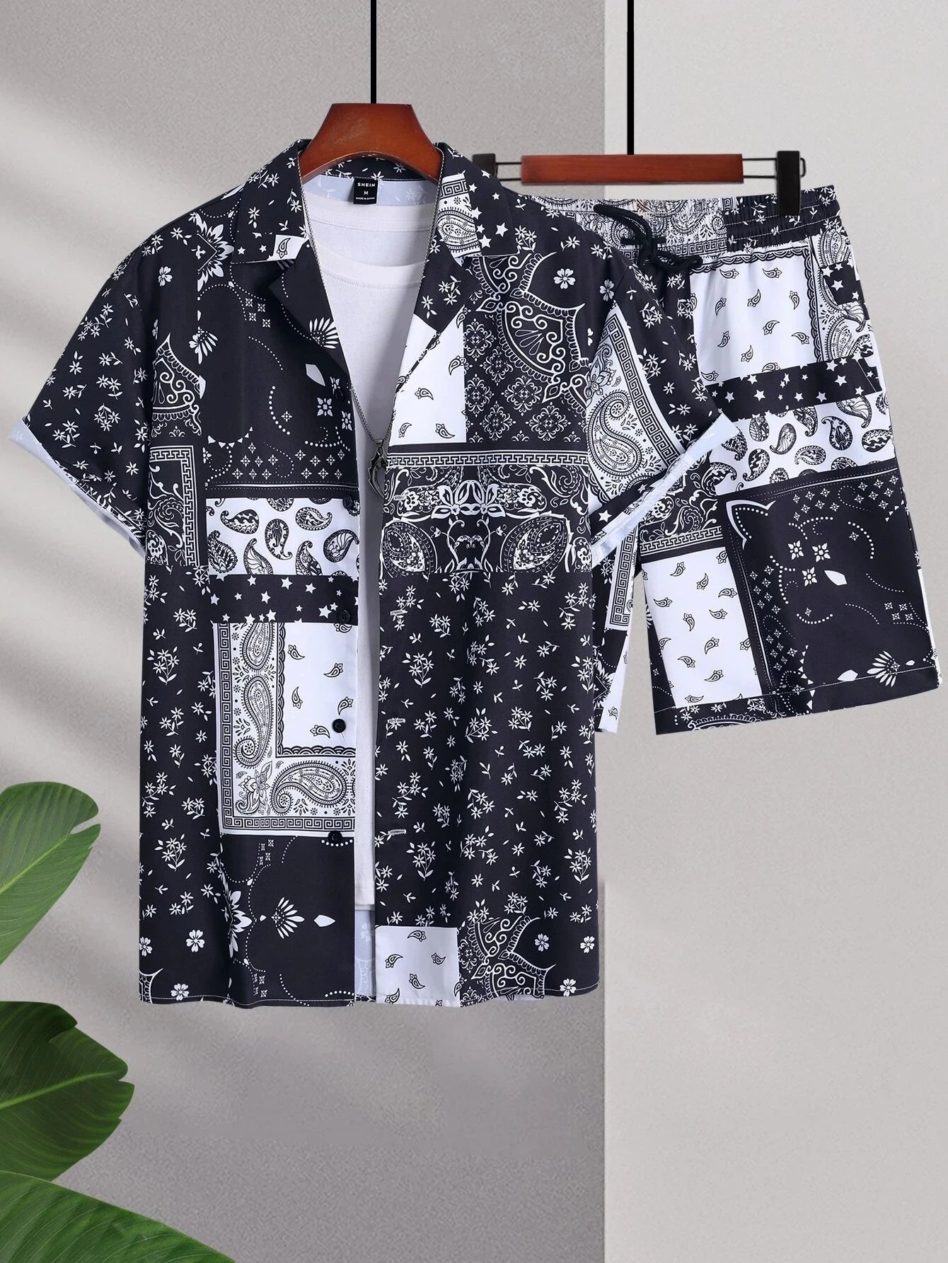 2024 Men Sets Print Patchwork Lapel Short Sleeve Casual Shirt Beach Shorts Summer Streetwear Vacation Hawaiian Suits Men S-5XL Majesty Me