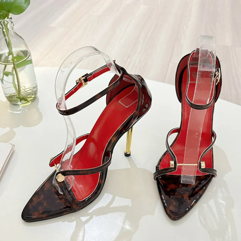Liyke Sexy Gold Silver Ankle Cover Strap Sandals Women Shoes Fashion Metal Decoration Pointed Open Toe Party Club Stripper Heels Majesty Me