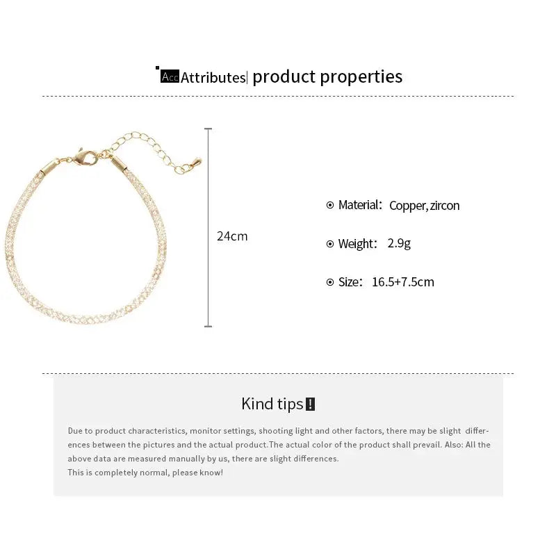 Royal Mesh Gold Bracelet – Sparkling Zircon Crystal Bangle for Men & Women Majesty Me Streetwear™