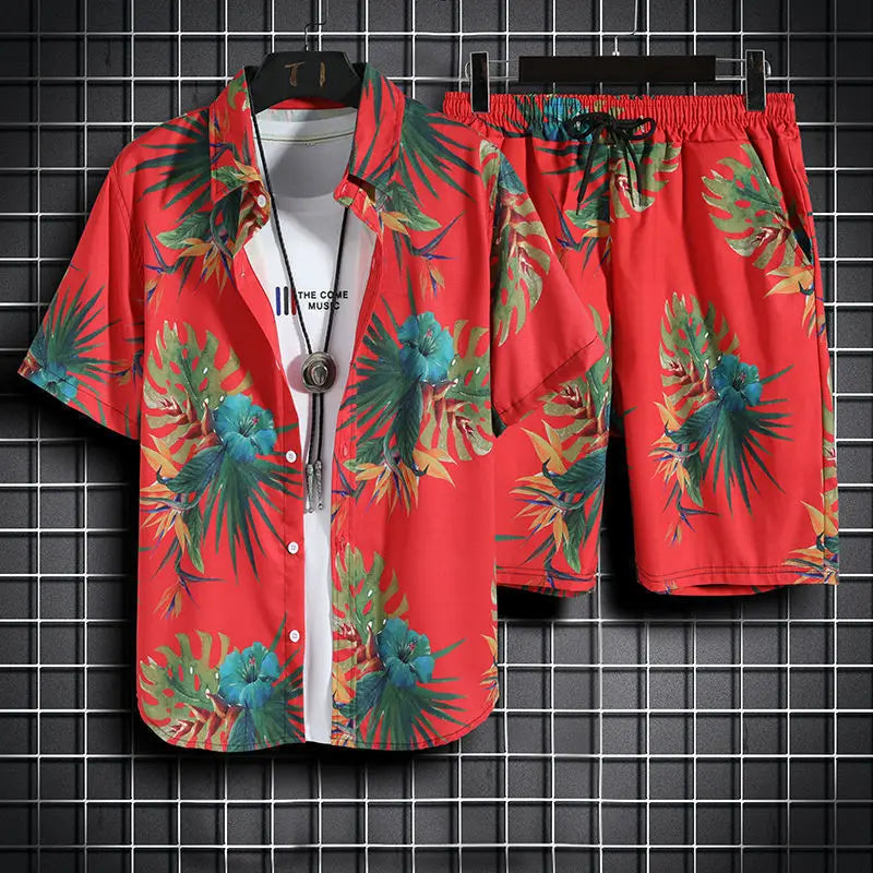 Beach Clothes For Men 2 Piece Set Quick Dry Hawaiian Shirt and Shorts Set Men Fashion Clothing Printing Casual Outfits Summer Majesty Me