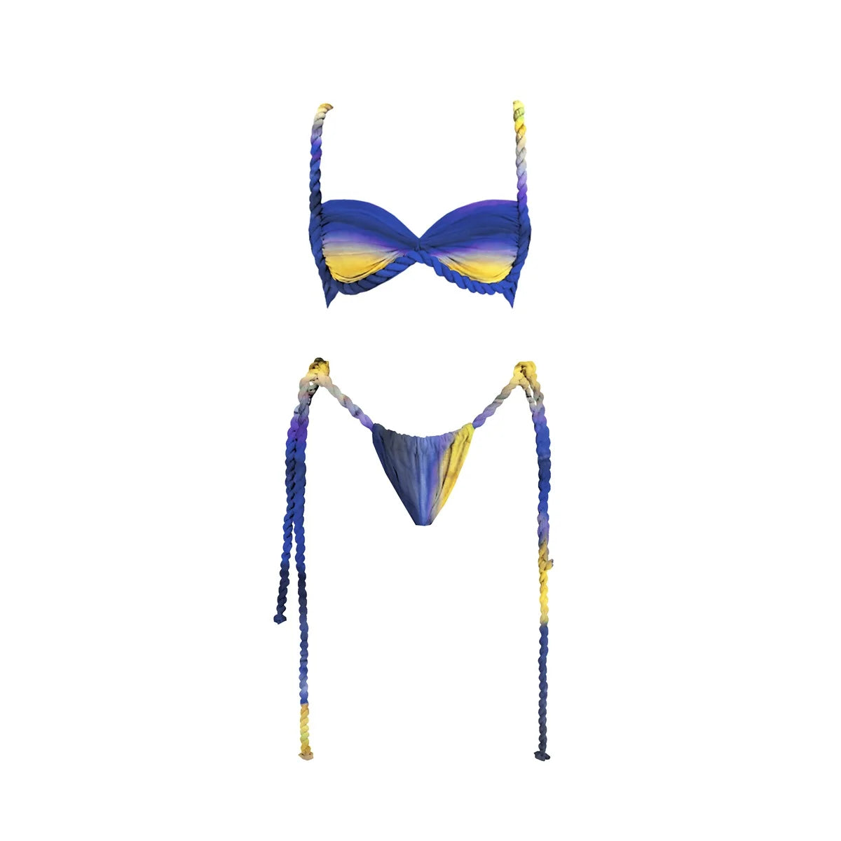 New 3Pcs Crochet Bikini Women Swimsuit Sexy Swimwear Halter Biquini Push Up Swim Suit Strappy Bodysuit Female Bathsuit Beachwear Majesty Me