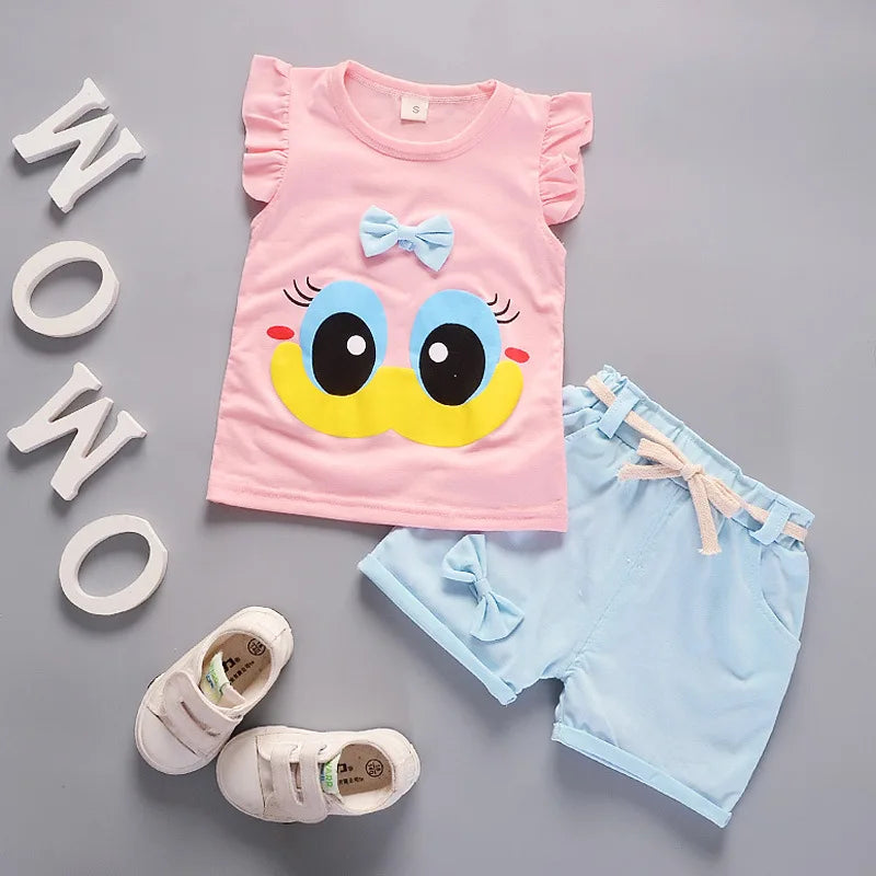 New Summer Fashion Baby Clothes Suit Children Girls Vest Shorts 2Pcs/Sets Toddler Clothing Infant Casual Costume Kids Tracksuits Majesty Me