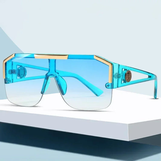 2025 Luxury Big Square Sunglasses Women Brand Designer Retro Blue Sun Glasses For Female Oversized Black Shades Oculos UV400 Majesty Me