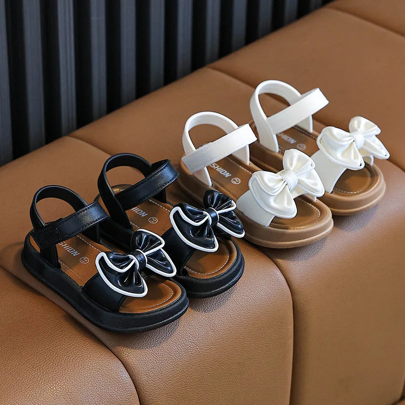 New Fashionable Girls Sandals Summer Bow Princess Sandals 3-14 Years Old Students Children Outside Wearing Versatile Sandals Majesty Me