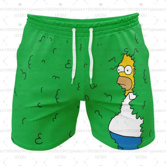 Men's Women's Holiday Summer Vacation Hawaiian Shorts The Simpsons Print Shorts Snowflake & Holly Print Quick-Dry Beachwear Majesty Me