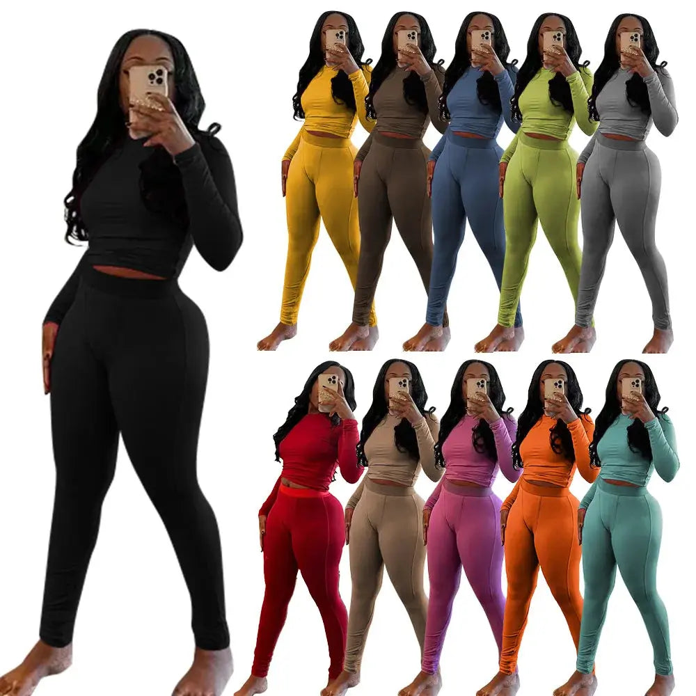 Majesty Me “Royal Comfort” Ribbed Lounge Set – Long Sleeve Crop Top & Matching Pants Majesty Me Streetwear™
